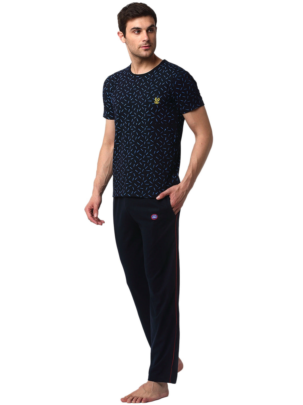 Mack Jonney Dark Blue Night Suit For Men's
