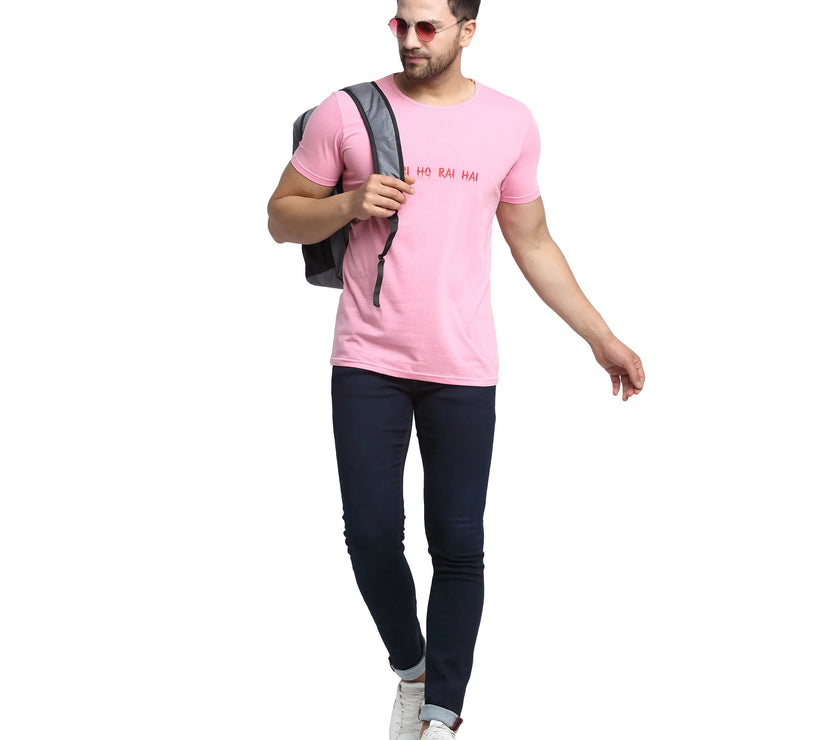 Vimal Jonney Round Neck Silver T-shirt For Men's - Vimal Clothing store