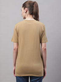 Mack Jonney Round Neck Cotton Printed Mud T-Shirt for Women