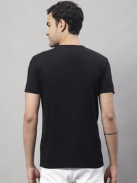 Mack Jonney Round Neck Cotton Printed Black T-Shirt for Men