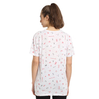 Mack Jonney White Half Sleeve T-shirt For Women's