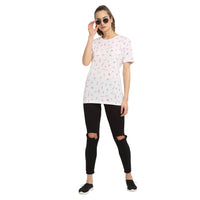 Mack Jonney White Half Sleeve T-shirt For Women's