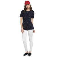 Mack Jonney Blue Half Sleeve T-shirt For Women's