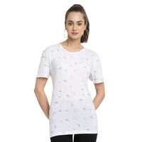 Mack Jonney White Half Sleeve T-shirt For Women's