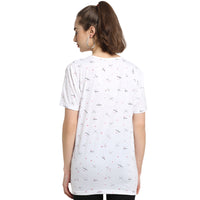 Mack Jonney White Half Sleeve T-shirt For Women's