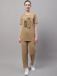 Mack Jonney Mud Cotton Printed Co-ord Set Tracksuit For Women