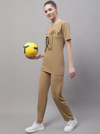 Mack Jonney Mud Cotton Printed Co-ord Set Tracksuit For Women