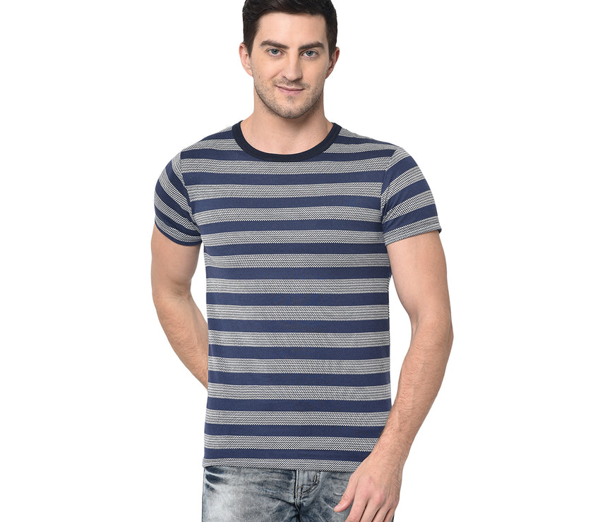 Mack Jonney Round Neck Dark Blue T-shirt For Men's