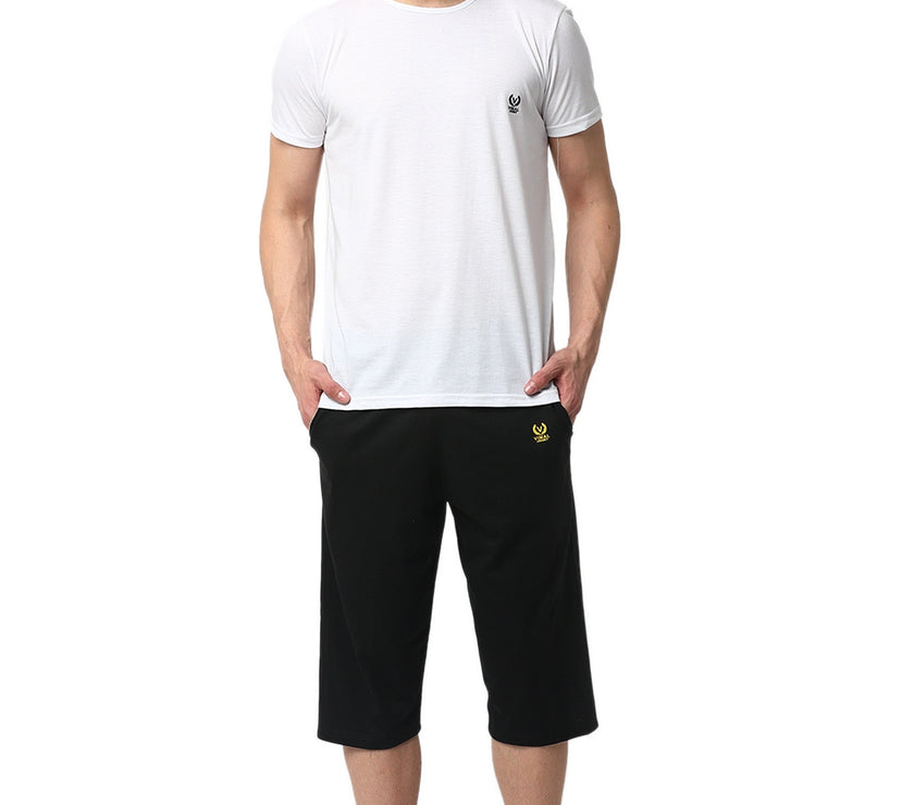 Mack Jonney White Black Night Suit For Men's