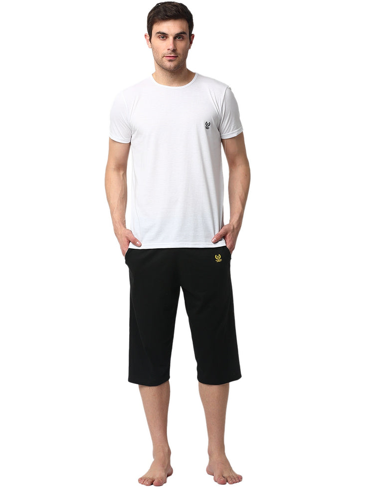 Mack Jonney White Black Night Suit For Men's