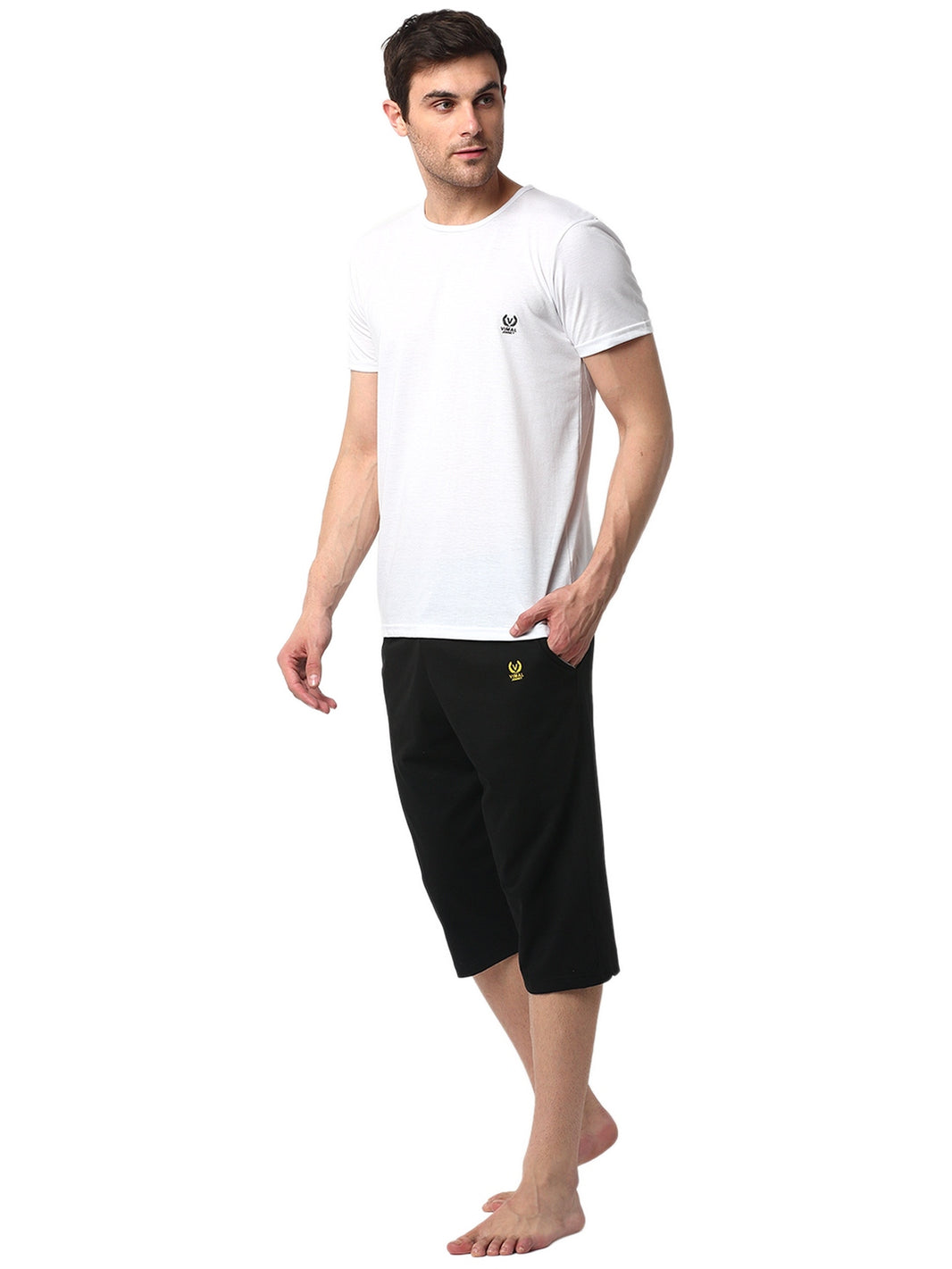 Mack Jonney White Black Night Suit For Men's