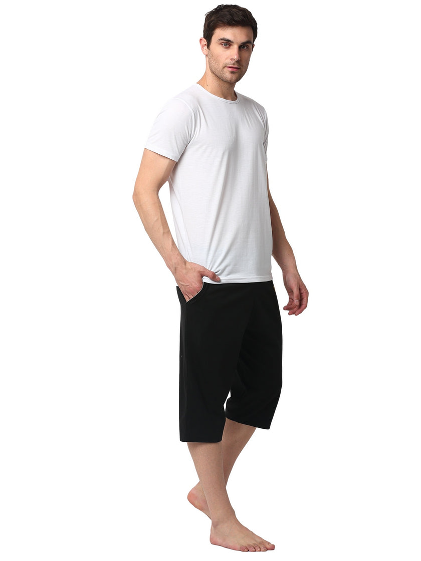 Mack Jonney White Black Night Suit For Men's