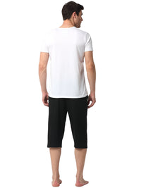 Mack Jonney White Black Night Suit For Men's