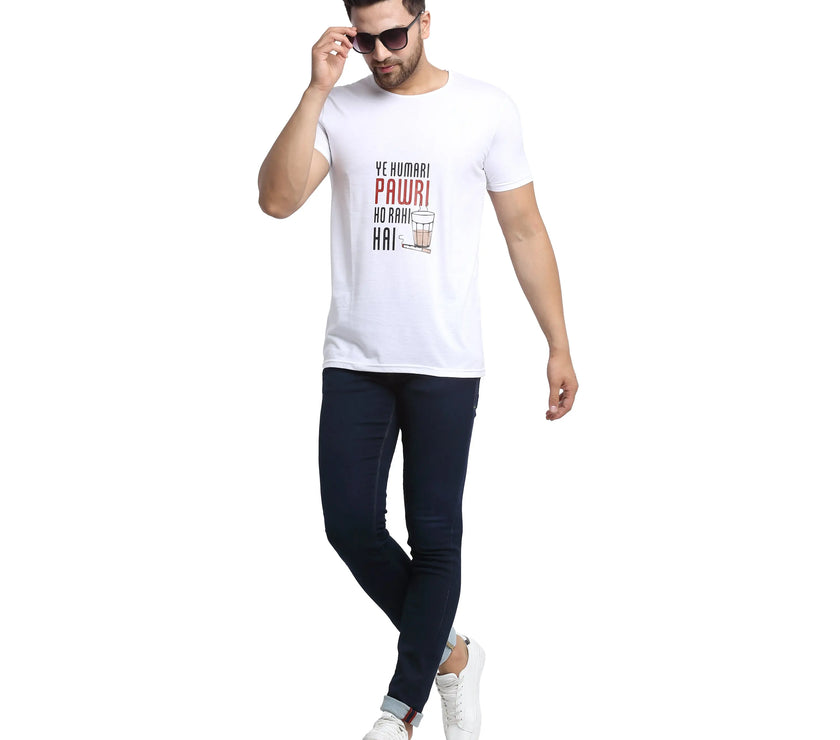 Vimal Jonney Round Neck Purple T-shirt For Men's - Vimal Clothing store
