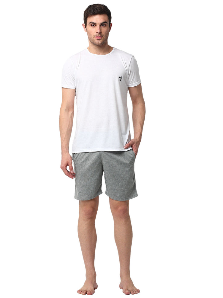 Mack Jonney White Silver Night Suit For Men's