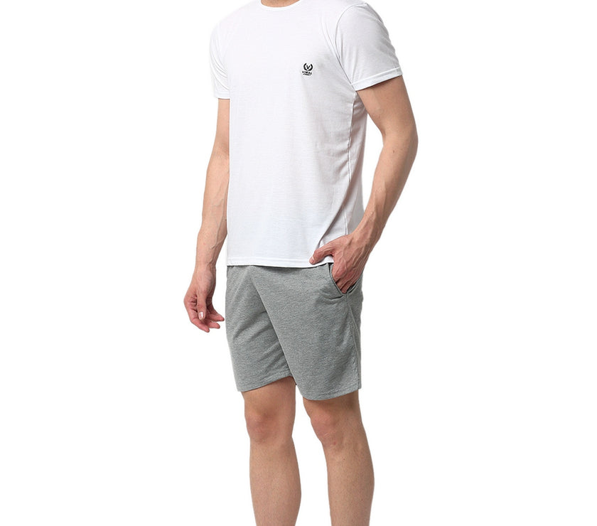 Mack Jonney White Silver Night Suit For Men's