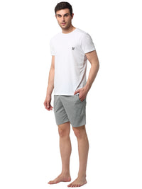 Mack Jonney White Silver Night Suit For Men's