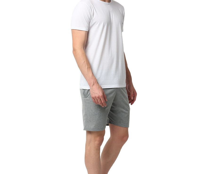Mack Jonney White Silver Night Suit For Men's