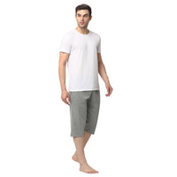 Mack Jonney White Silver Night Suit For Men's