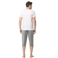 Mack Jonney White Silver Night Suit For Men's