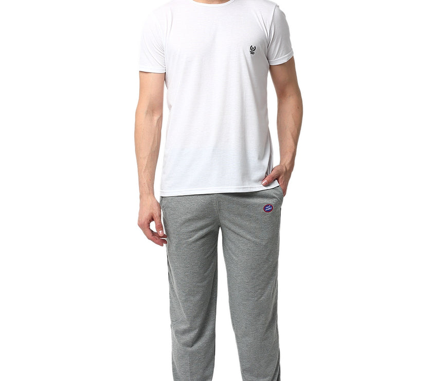 Mack Jonney White Silver Night Suit For Men's