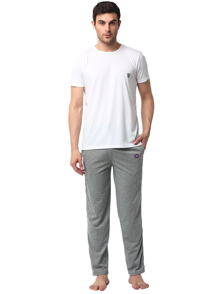 Mack Jonney White Silver Night Suit For Men's
