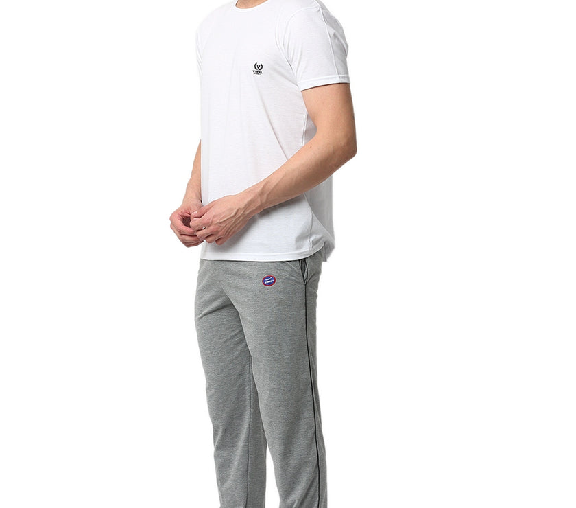 Mack Jonney White Silver Night Suit For Men's