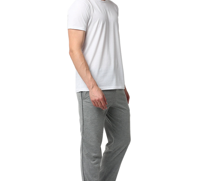 Mack Jonney White Silver Night Suit For Men's