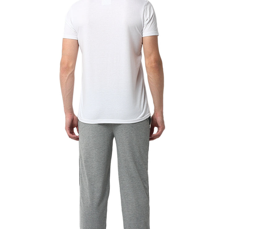 Mack Jonney White Silver Night Suit For Men's