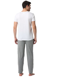 Mack Jonney White Silver Night Suit For Men's