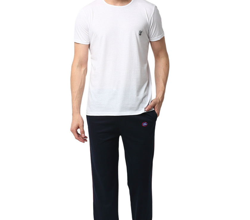 Mack Jonney White Dark Blue Night Suit For Men's