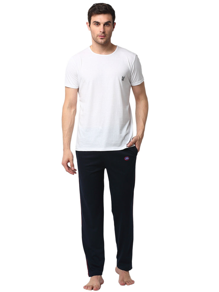 Mack Jonney White Dark Blue Night Suit For Men's