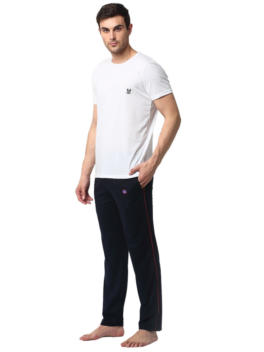 Mack Jonney White Dark Blue Night Suit For Men's