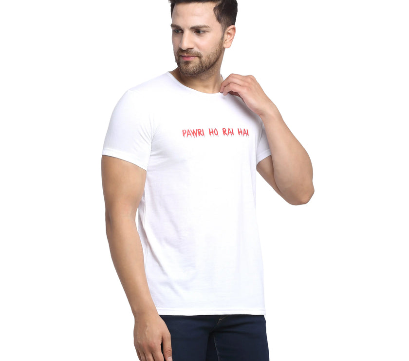 Vimal Jonney Round Neck White T-shirt For Men's - Vimal Clothing store