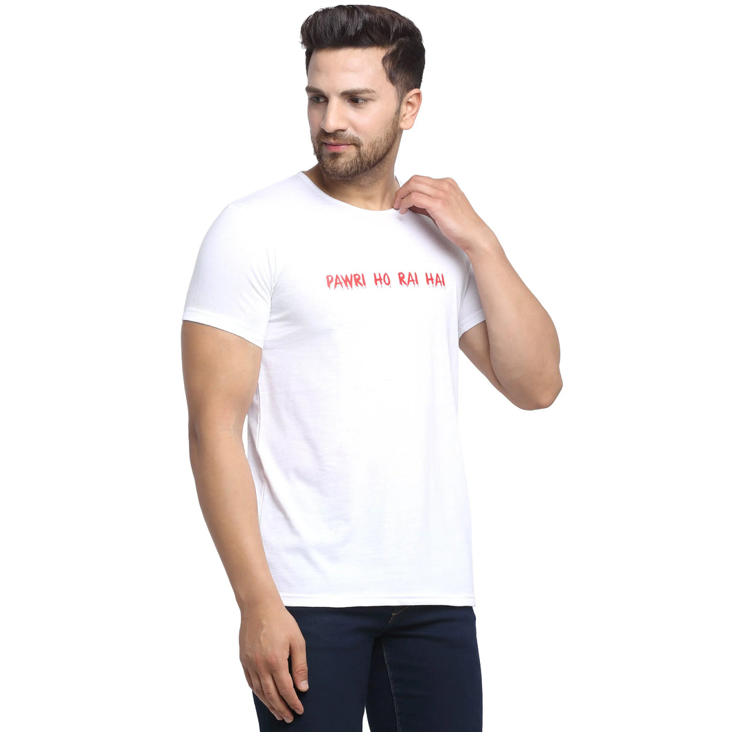 Vimal Jonney Round Neck White T-shirt For Men's - Vimal Clothing store