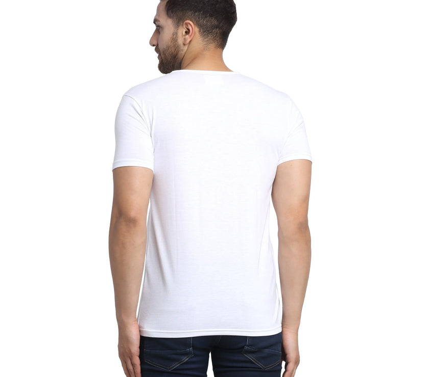 Vimal Jonney Round Neck White T-shirt For Men's - Vimal Clothing store