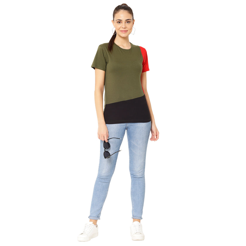 Mack Jonney Green Color T-shirt For Women