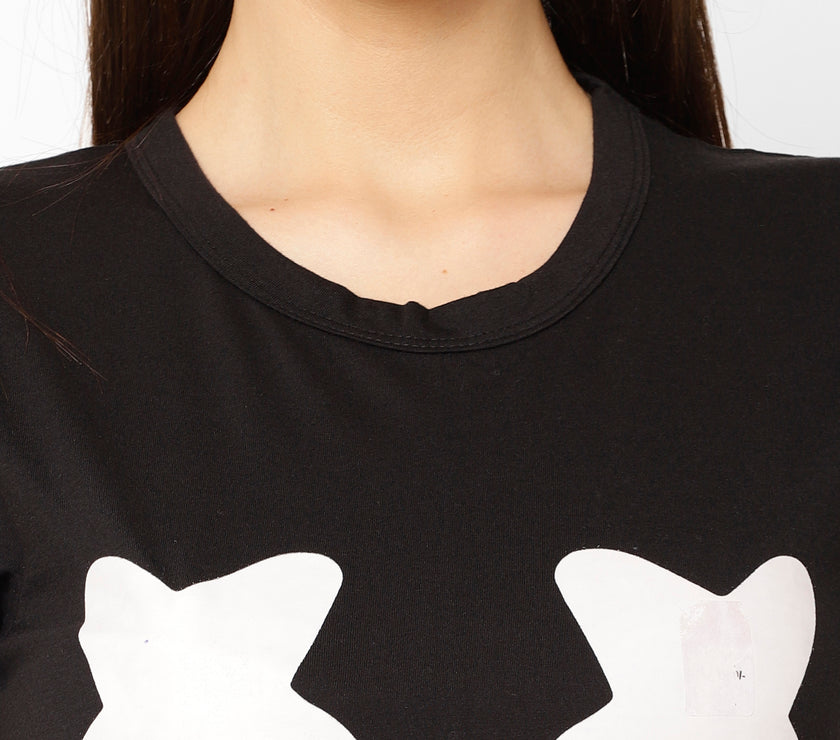 Mack Jonney Black Color T-shirt For Women