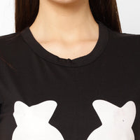 Mack Jonney Black Color T-shirt For Women