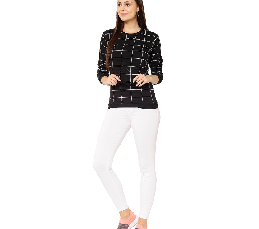 Mack Jonney Black Color Full Sleeve Tshirt For Women