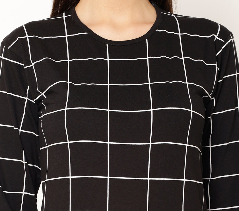 Mack Jonney Black Color Full Sleeve Tshirt For Women