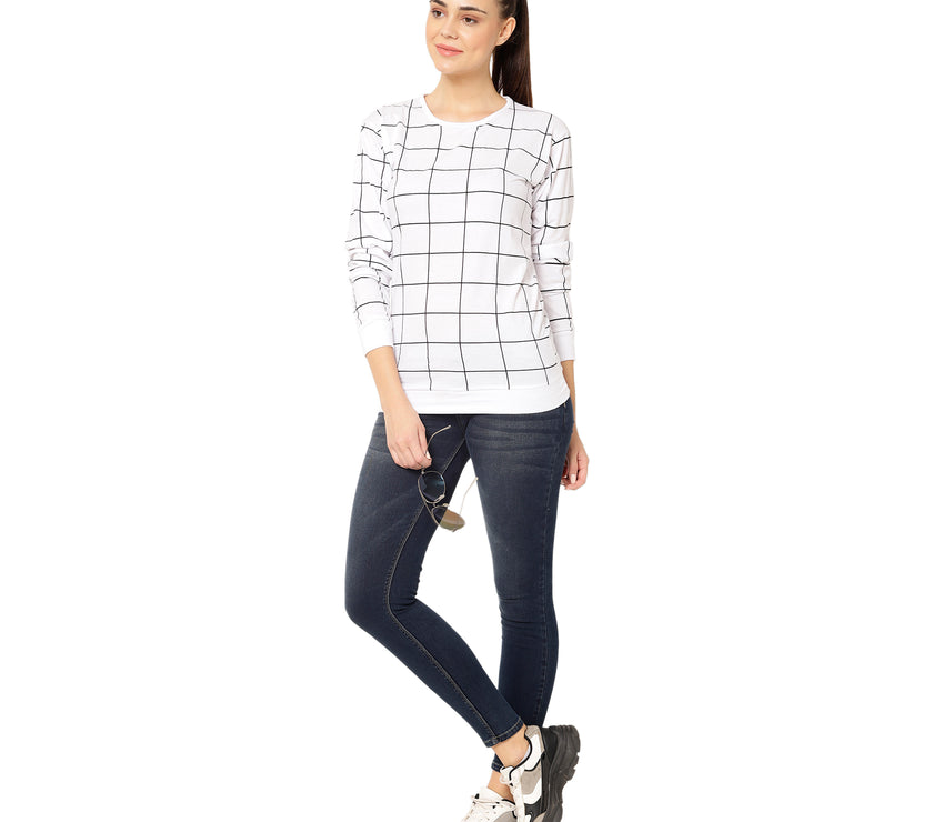 Mack Jonney White Color Full Sleeve Tshirt For Women
