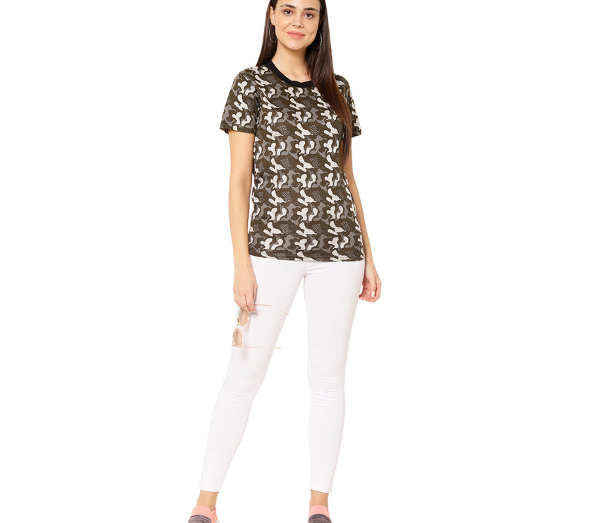 Mack Jonney Green Color T-shirt For Women