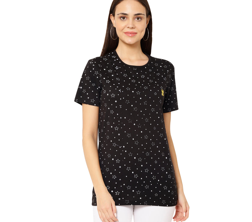 Mack Jonney Black Color T-shirt For Women