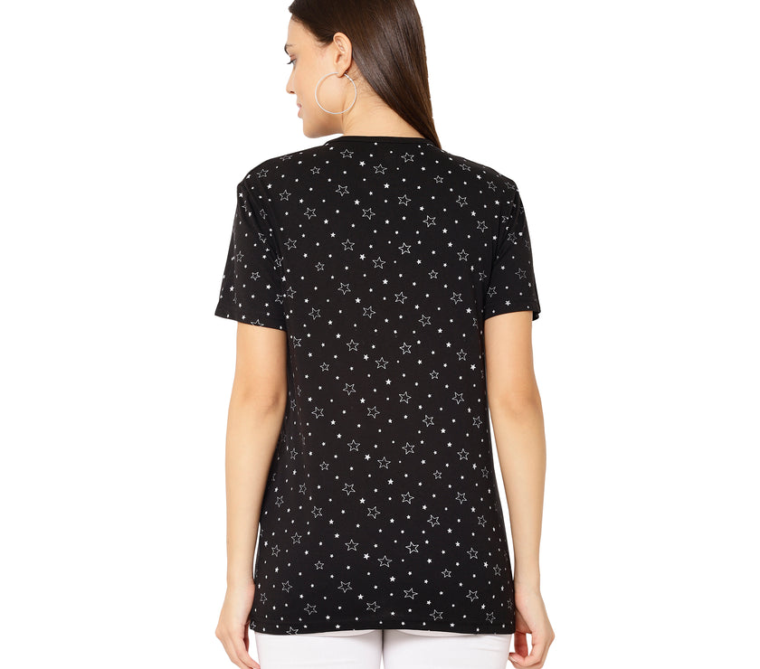Mack Jonney Black Color T-shirt For Women