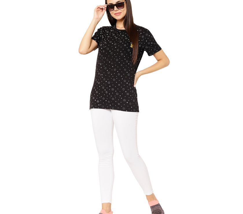Mack Jonney Black Color T-shirt For Women