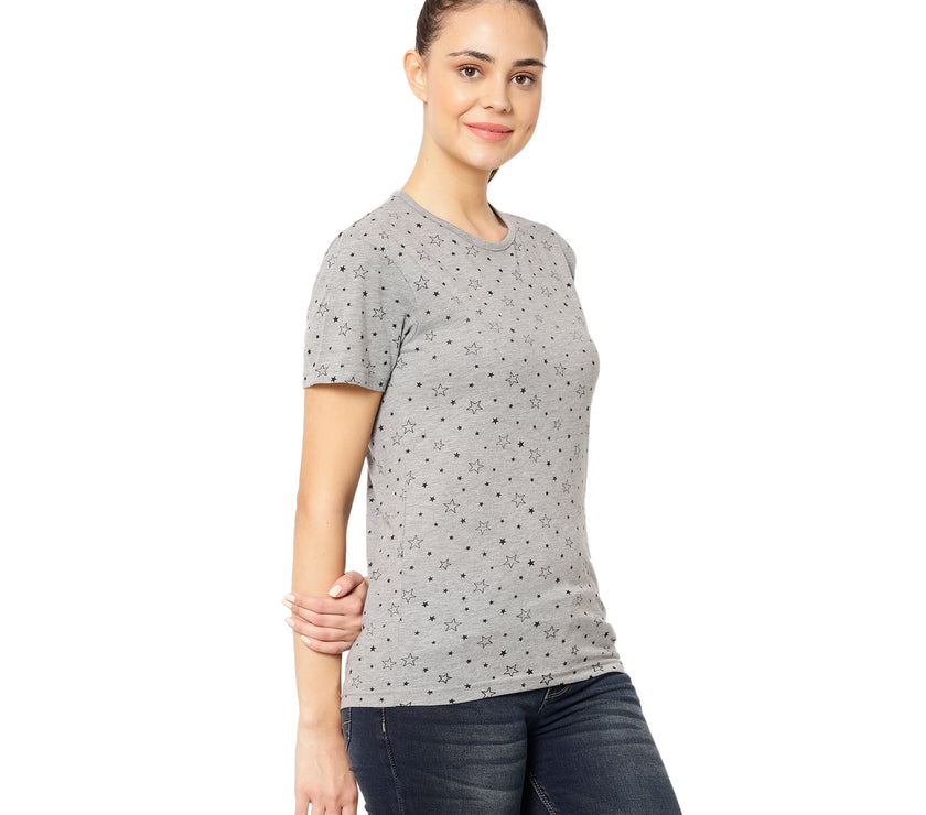Mack Jonney Grey Color T-shirt For Women