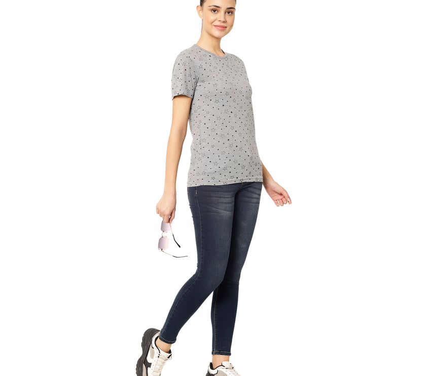 Mack Jonney Grey Color T-shirt For Women