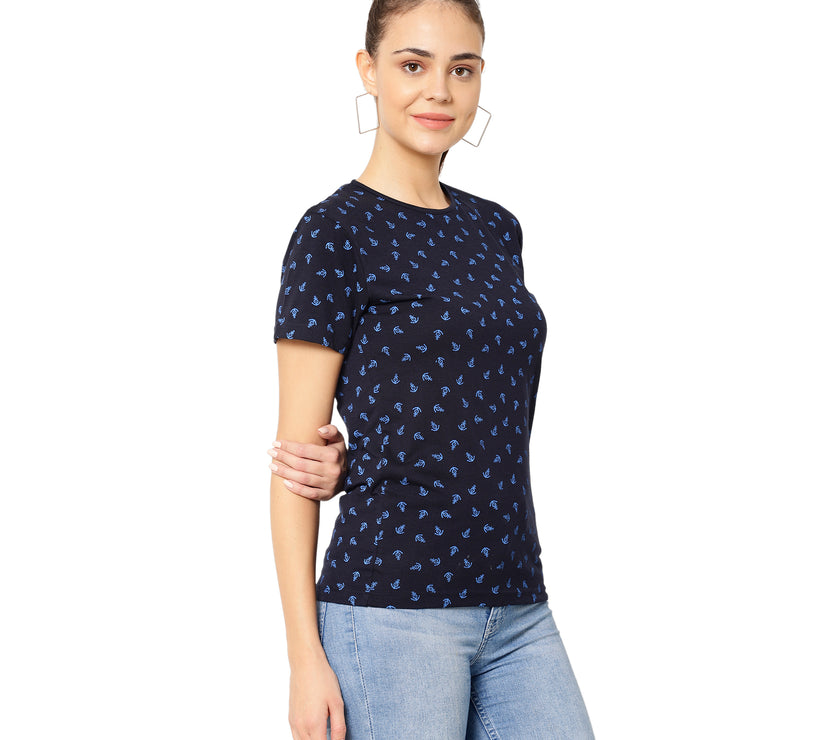 Mack Jonney Light Blue Color T-shirt For Women