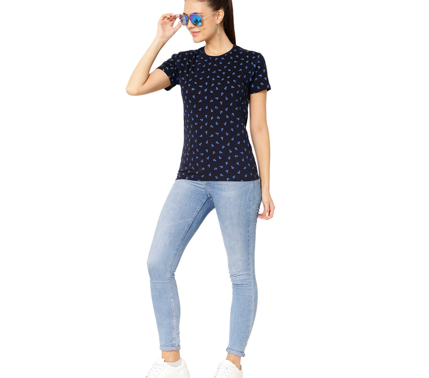 Mack Jonney Light Blue Color T-shirt For Women